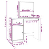 Coiffeuse Blanc 95x50x134 cm Bois de pin massif