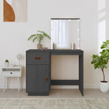 Dressing table with LED Grey 95x50x133.5 cm Solid pine wood