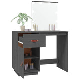 Dressing table with LED Grey 95x50x133.5 cm Solid pine wood