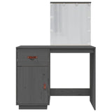 Dressing table with LED Grey 95x50x133.5 cm Solid pine wood