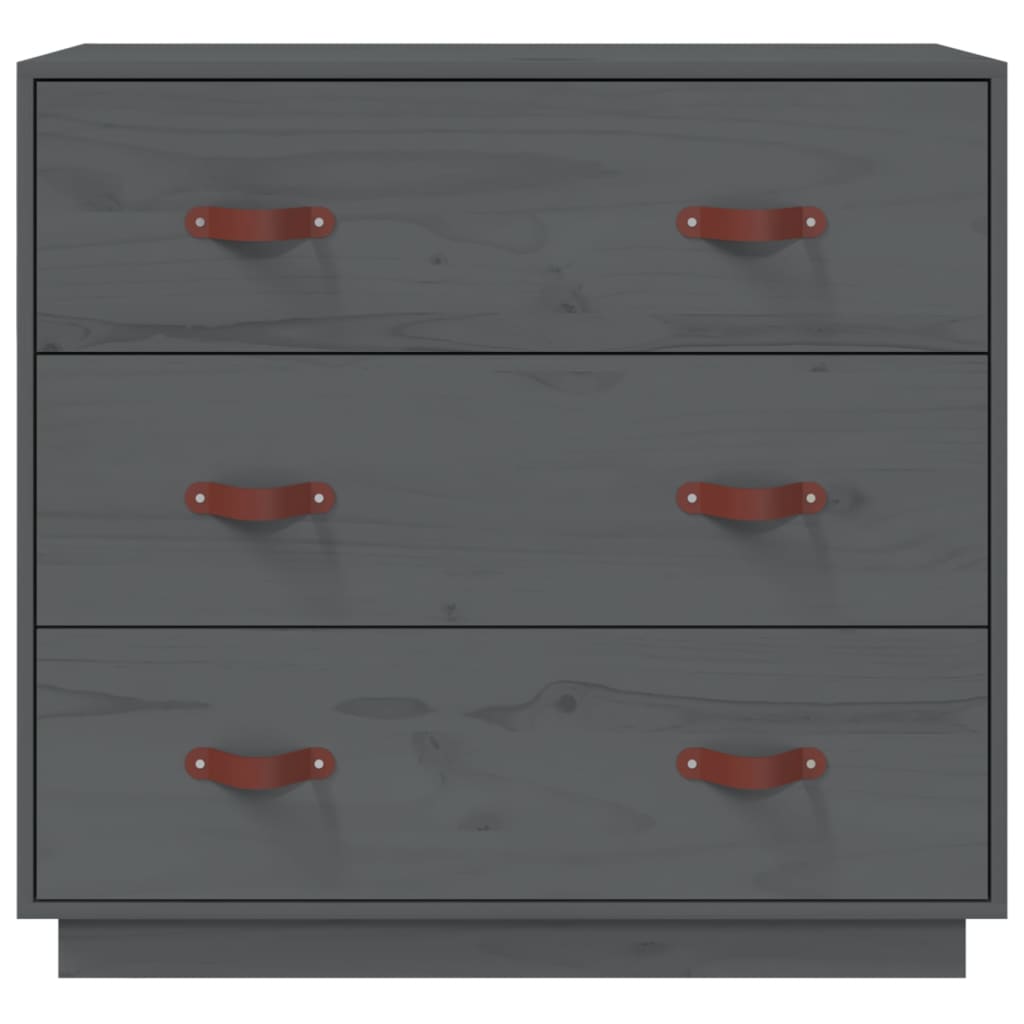 Buffet Gris 80x40x75 cm Bois massif de pin