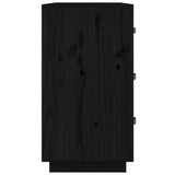 Buffet Noir 80x40x75 cm Bois massif de pin