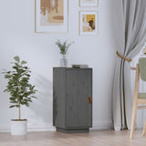 Buffet Gris 34x40x75 cm Bois massif de pin