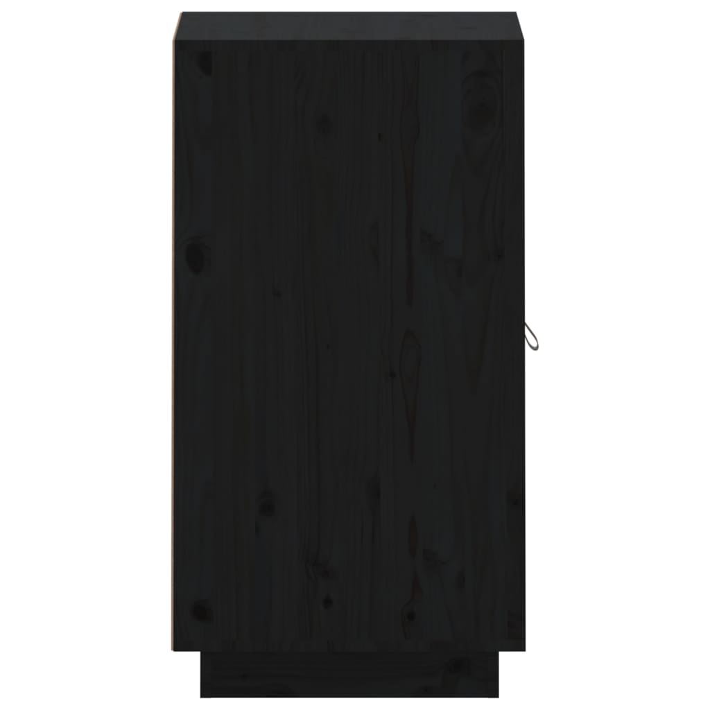 Buffet Noir 34x40x75 cm Bois massif de pin