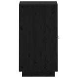 Buffet Noir 34x40x75 cm Bois massif de pin