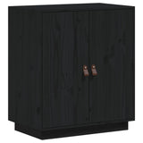 Buffet Noir 65,5x40x75 cm Bois massif de pin