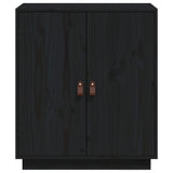 Buffet Noir 65,5x40x75 cm Bois massif de pin