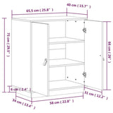 Buffet Noir 65,5x40x75 cm Bois massif de pin