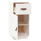 Buffet Blanc 34x40x75 cm Bois massif de pin