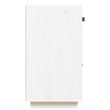 Buffet Blanc 34x40x75 cm Bois massif de pin