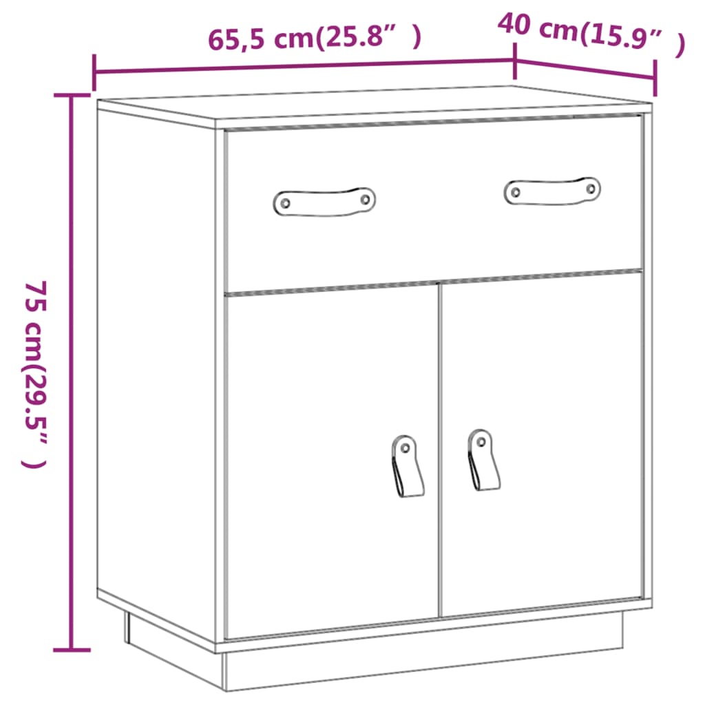 Buffet 65,5x40x75 cm Bois massif de pin