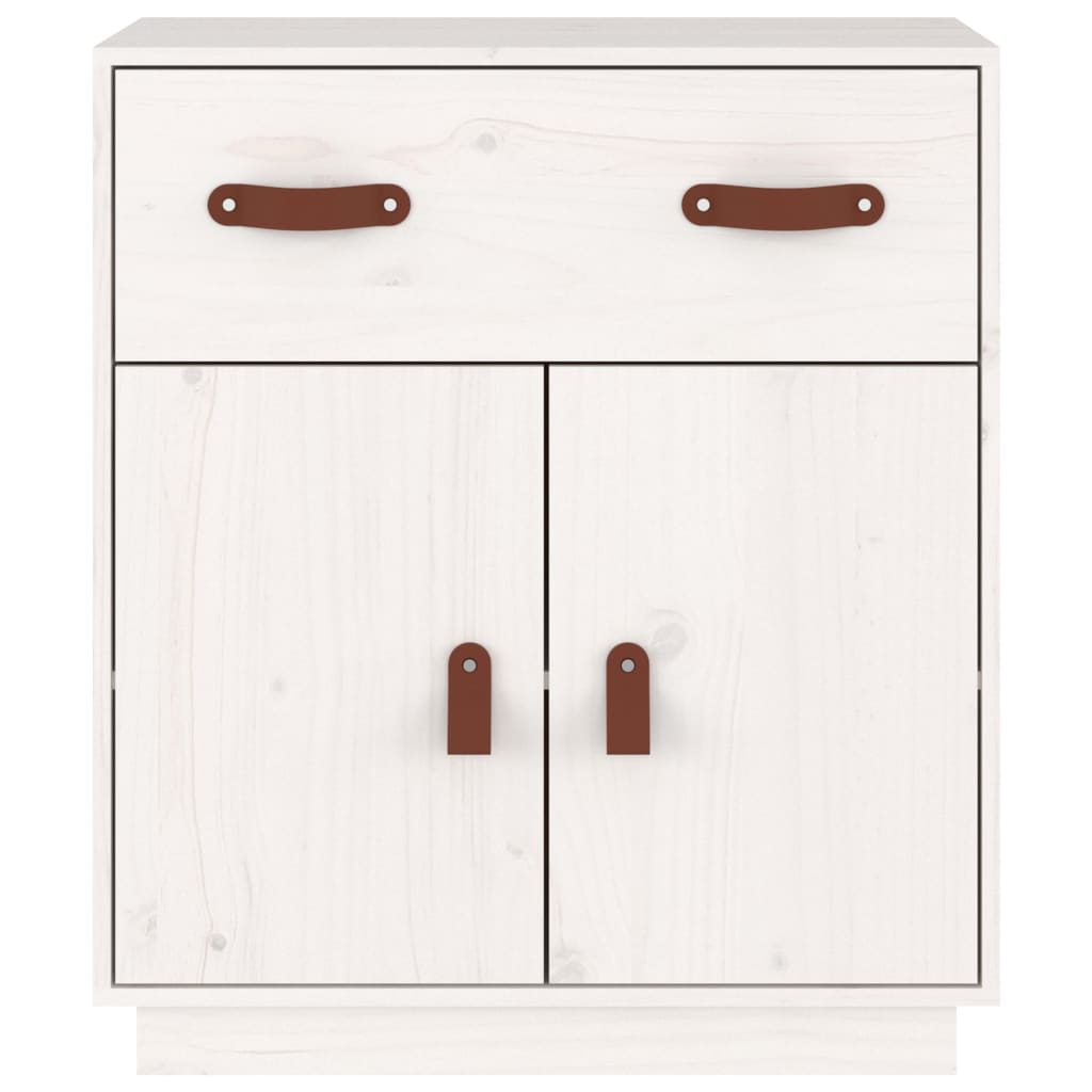 Buffet Blanc 65,5x40x75 cm Bois massif de pin