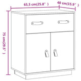 Weißes Sideboard 65,5x40x75 cm Massives Kiefernholz