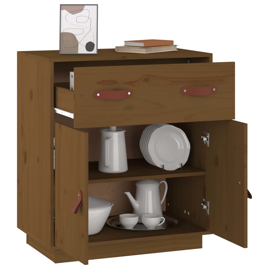 Buffet Marron miel 65,5x40x75 cm Bois massif de pin