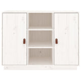 Buffet Blanc 100x40x75 cm Bois massif de pin