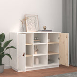 Buffet Blanc 100x40x75 cm Bois massif de pin