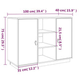 Buffet Blanc 100x40x75 cm Bois massif de pin