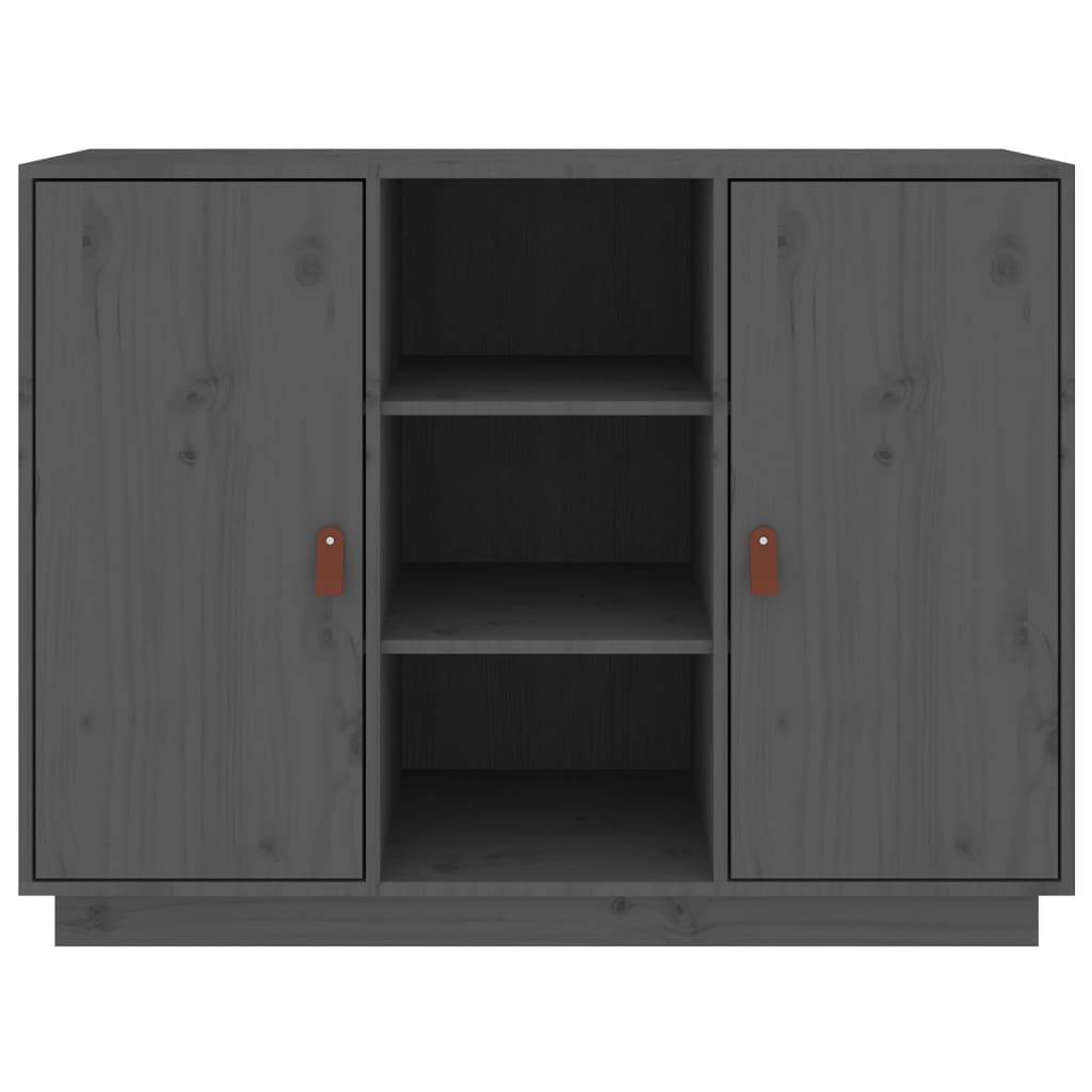 Grey Sideboard 100x40x75 cm Solid Pine Wood