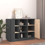 Grey Sideboard 100x40x75 cm Solid Pine Wood