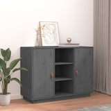 Grey Sideboard 100x40x75 cm Solid Pine Wood