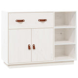 Buffet Blanc 98,5x40x75 cm Bois massif de pin