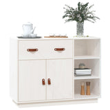 Buffet Blanc 98,5x40x75 cm Bois massif de pin