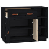 Buffet Noir 98,5x40x75 cm Bois massif de pin