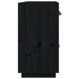 Buffet Noir 98,5x40x75 cm Bois massif de pin