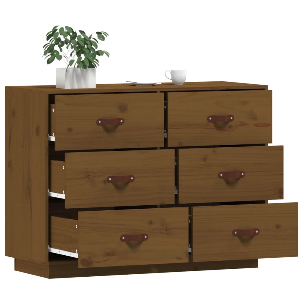 Buffet Marron miel 100x40x75 cm Bois massif de pin