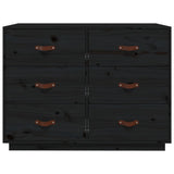 Buffet Noir 100x40x75 cm Bois massif de pin