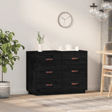 Schwarzes Sideboard 100x40x75 cm Massives Kiefernholz