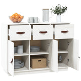 Buffet Blanc 100x40x75 cm Bois massif de pin