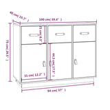 Buffet Blanc 100x40x75 cm Bois massif de pin