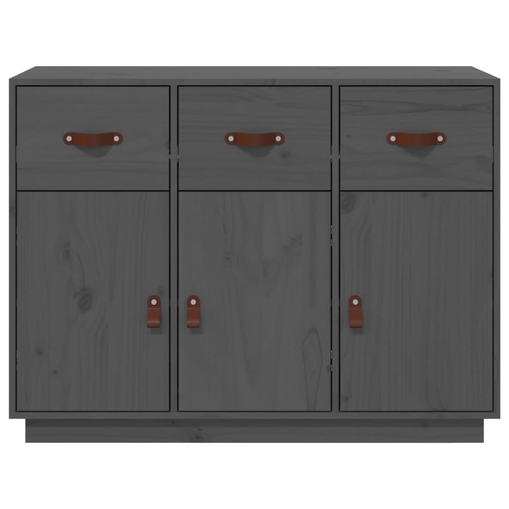 Buffet Gris 100x40x75 cm Bois massif de pin