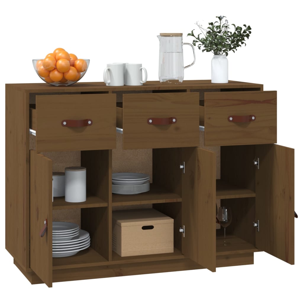 Buffet Marron miel 100x40x75 cm Bois massif de pin