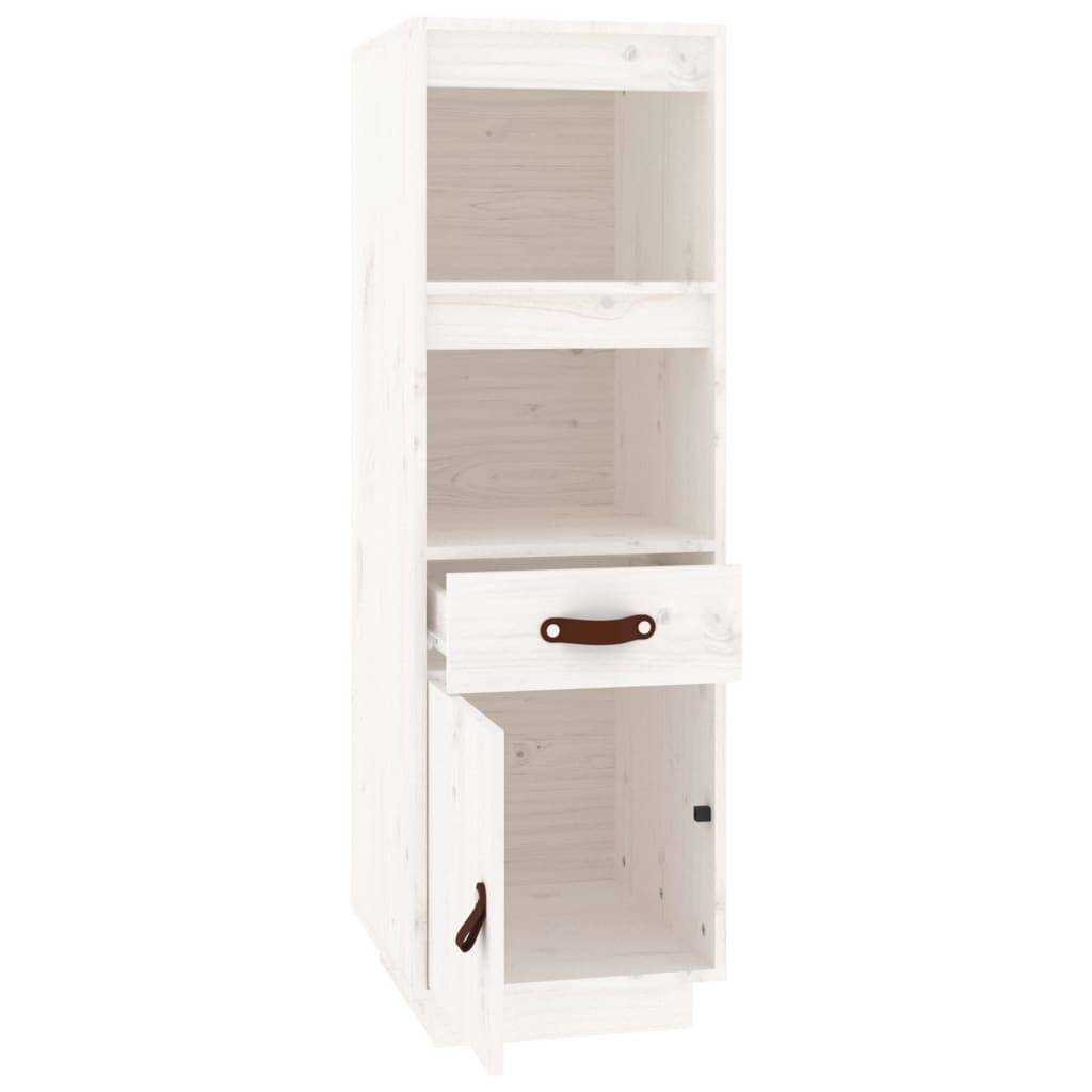 Buffet haut Blanc 34x40x108,5 cm Bois massif de pin