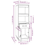 Buffet haut Blanc 34x40x108,5 cm Bois massif de pin