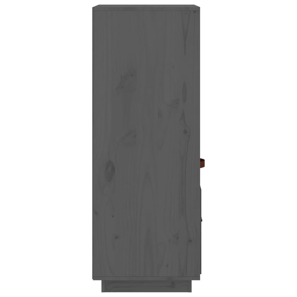 Buffet haut Gris 34x40x108,5 cm Bois massif de pin