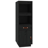 Buffet haut Noir 34x40x108,5 cm Bois massif de pin