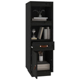 Buffet haut Noir 34x40x108,5 cm Bois massif de pin