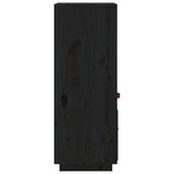 Buffet haut Noir 34x40x108,5 cm Bois massif de pin