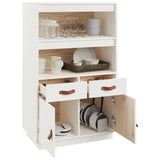 Buffet haut Blanc 67x40x108,5 cm Bois massif de pin