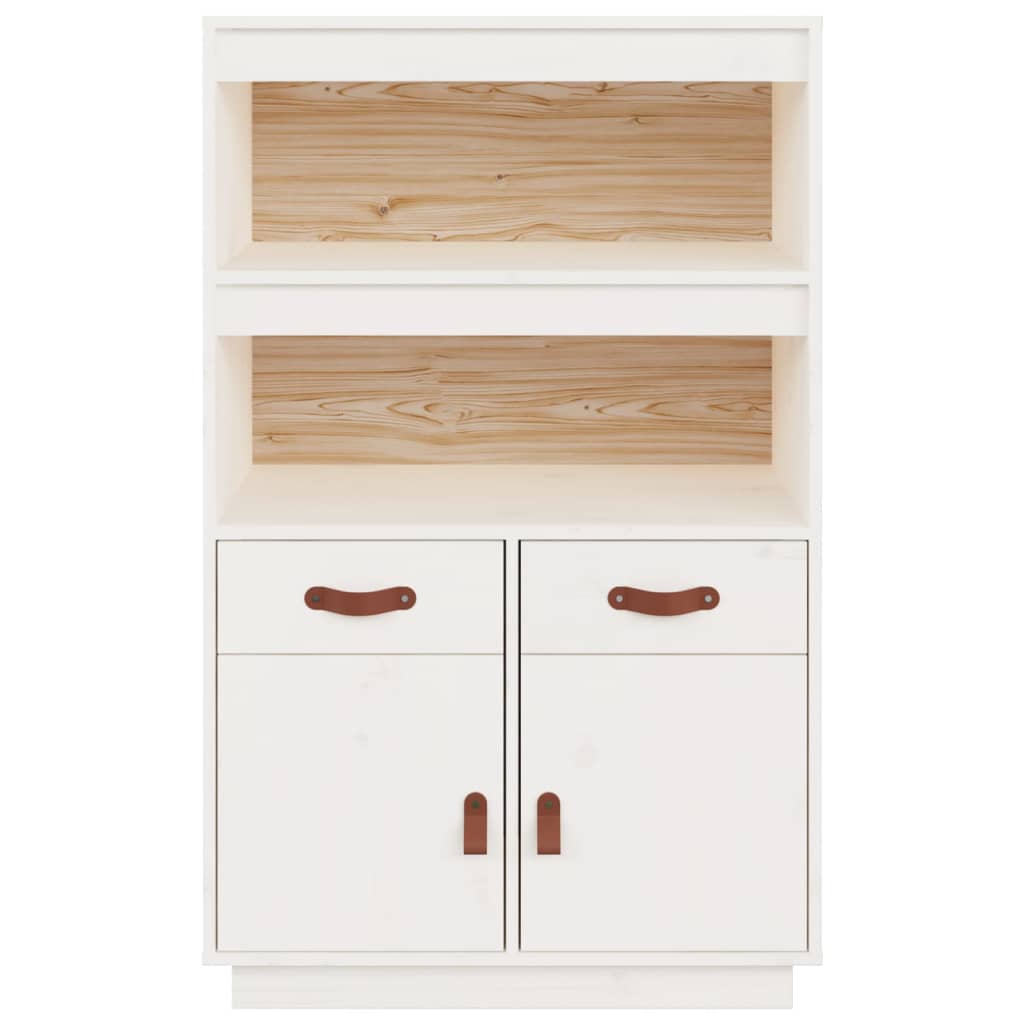 Buffet haut Blanc 67x40x108,5 cm Bois massif de pin