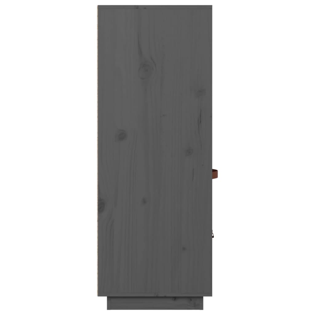 Buffet haut Gris 67x40x108,5 cm Bois massif de pin