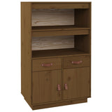 Buffet haut Marron miel 67x40x108,5 cm Bois massif de pin