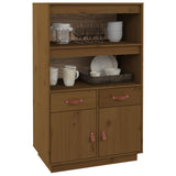 Buffet haut Marron miel 67x40x108,5 cm Bois massif de pin