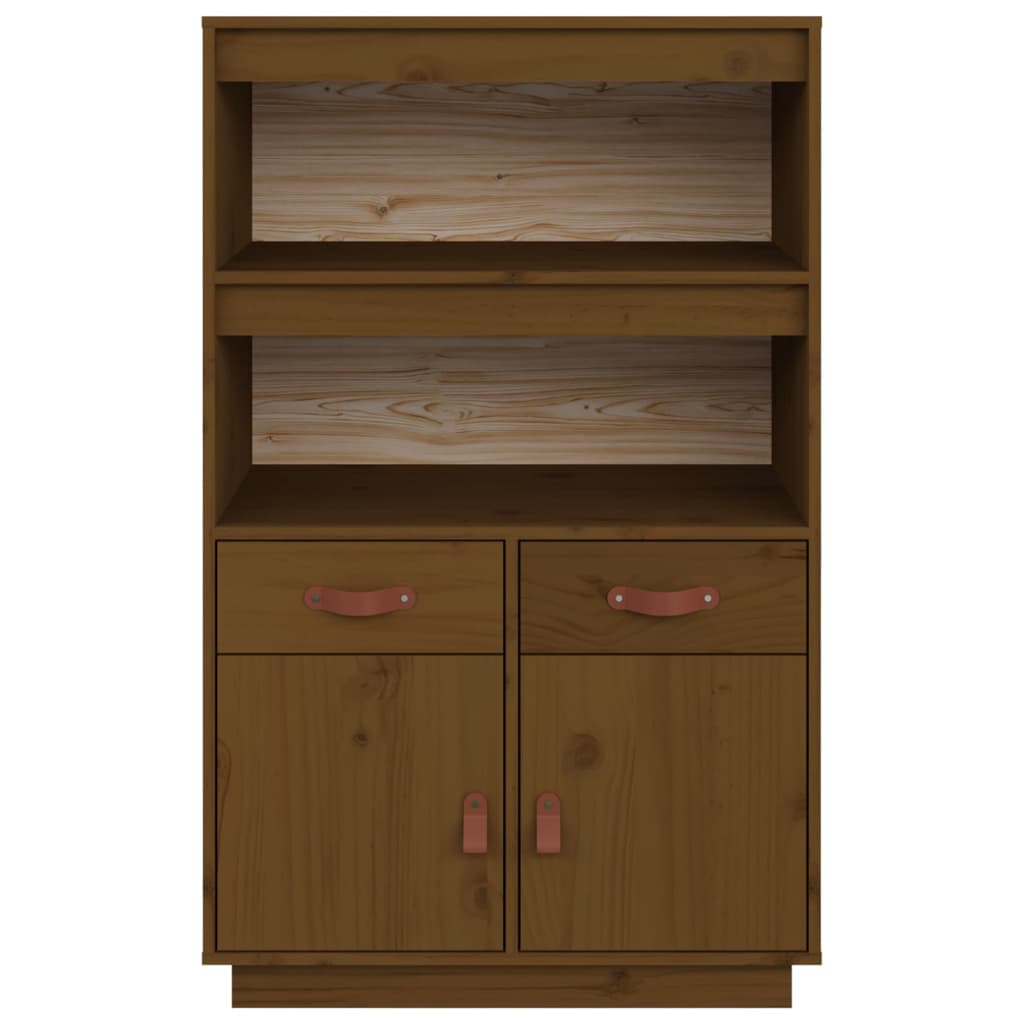 Buffet haut Marron miel 67x40x108,5 cm Bois massif de pin