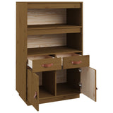 Buffet haut Marron miel 67x40x108,5 cm Bois massif de pin