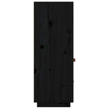 Buffet haut Noir 67x40x108,5 cm Bois massif de pin