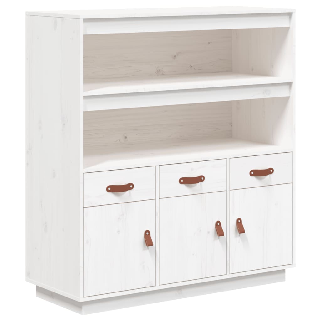 Buffet haut Blanc 100x40x108,5 cm Bois massif de pin